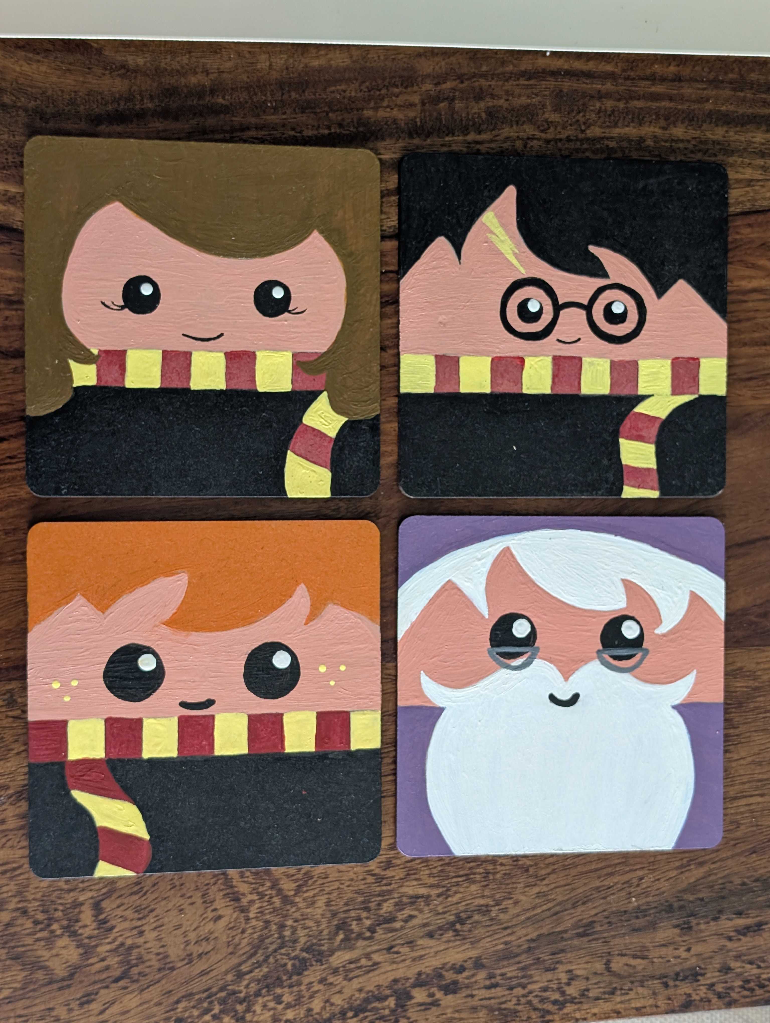 Handmade Harry Potter Coasters- Set of 4