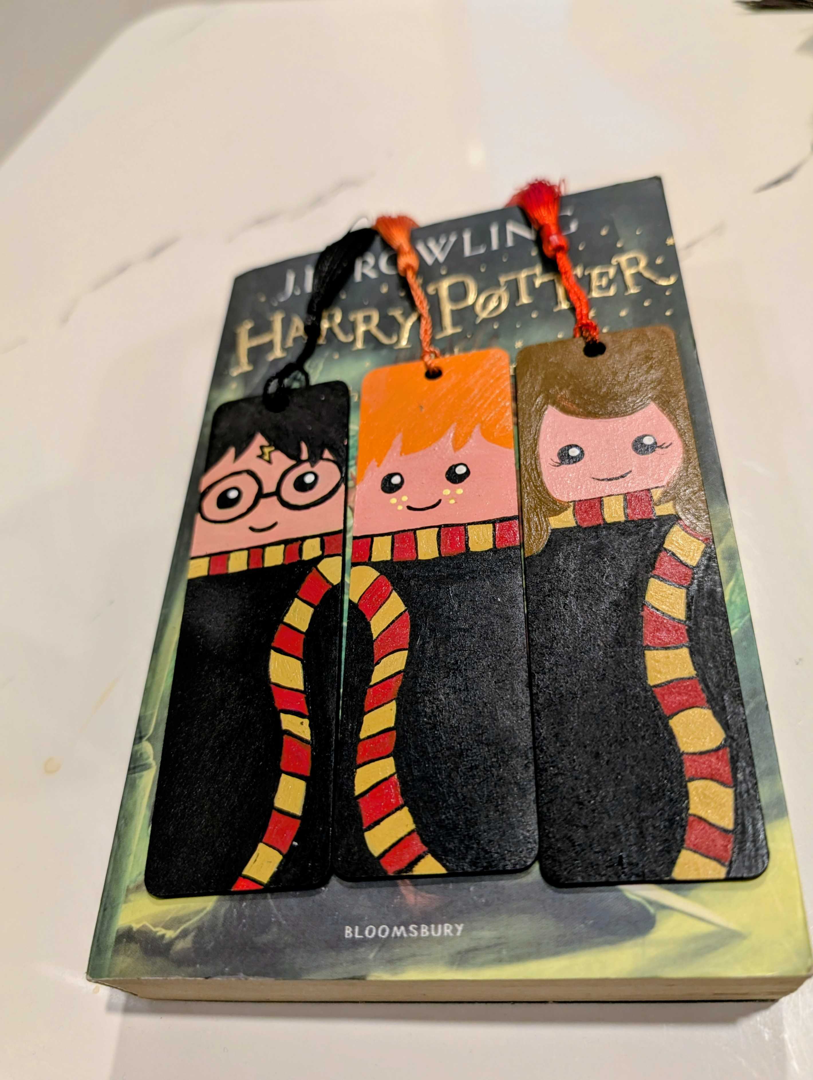 Harry Potter & Friends- Set of 3 Handmade Bookmarks