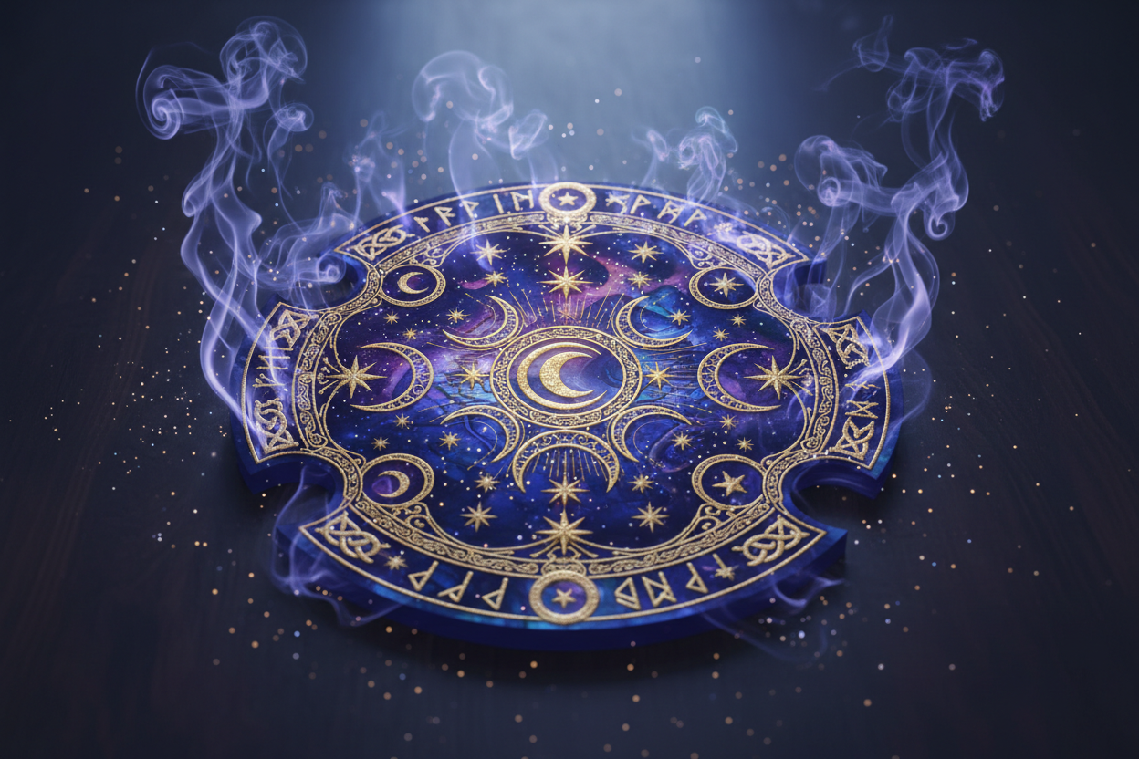 Tea coaster magic themed